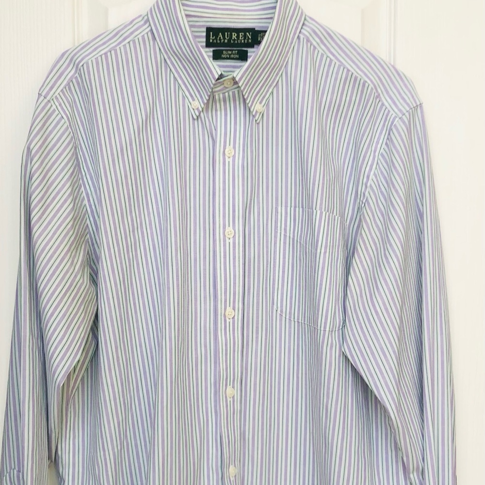 Ralph Lauren Men’s Buttondown Slim Fit Dress Shirt-Size 16 1/2 - 34/35